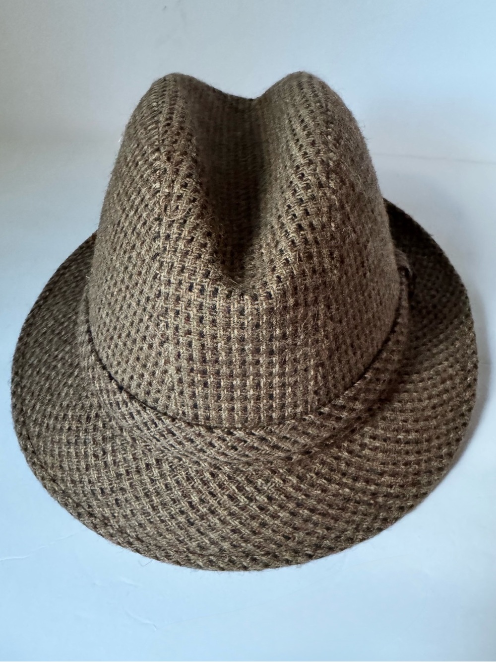 Totes Fedora Wool Blend Lined Vintage Rain Rolls Right Off Mens Smal Brown Tweed